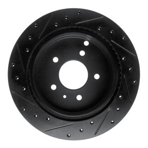 Chevrolet Captiva Brake Rotor (1) - Rear Right - R1 Concepts - Drilled & Slotted - Black - `07-`15